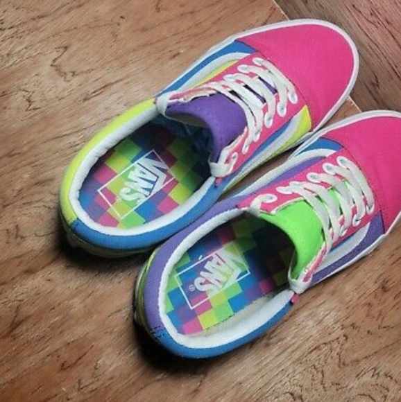 Women's vans off the wall color block shoes - Picture 2 of 7